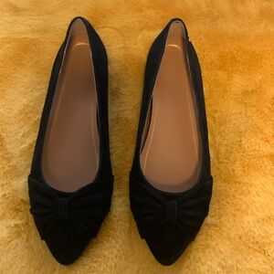 Vionic pointed toe flats. Black suede.